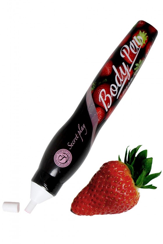 Stylo corporel fraise comestible - SP1531