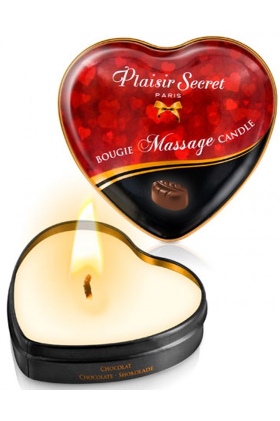 Mini bougie de massage au chocolat boîte coeur 35ml - CC826061