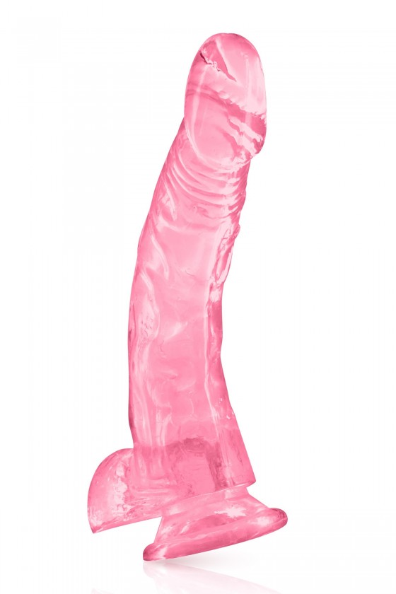 Gode jelly courbe rose ventouse taille XL 22cm - CC570133