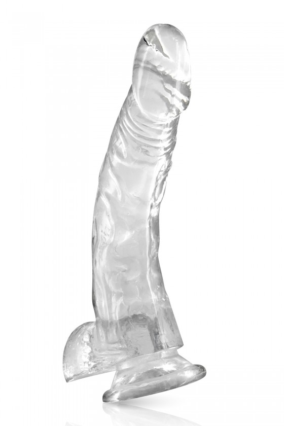 Gode jelly courbe transparent ventouse taille XL 22cm - CC570126