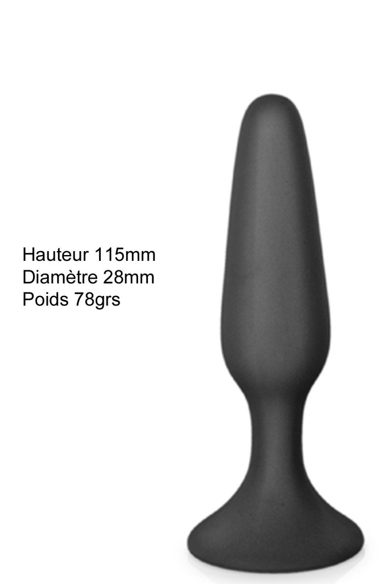 Plug anal noir 11.5cm avec ventouse - CC5700401010